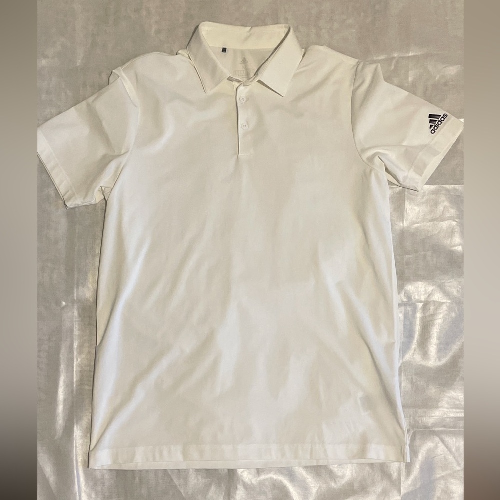 Adidas Golf Solid White Mens Polo Shirt Size Medium